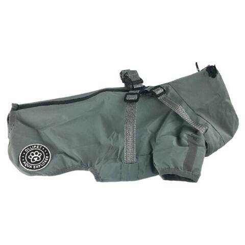 Ollipet Aqua Explorer Regnjakke med sele | Grå