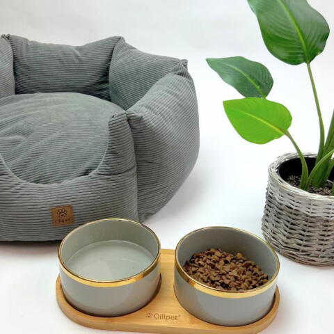 Ollipet rund bambusholder | dobbelt