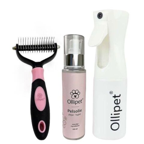 Ollipet Pelsolie, Fimi Spray og Strigle med ståltænder sæt