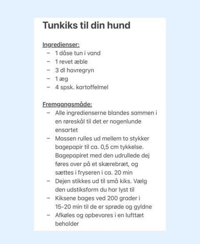 Tunkiks opskrift