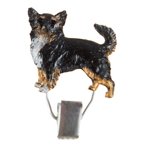 Nummerclips Race: Chihuahua Black and Tan m. Hvid