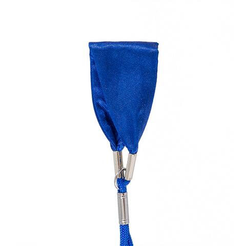 Nylon - Udstillingsline med satinstykke blå