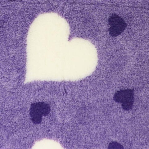 Vetbed tæppe I  Lilla 2 str. hjerter