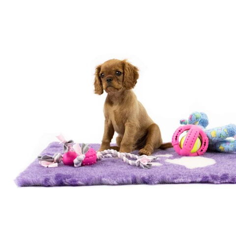 Vetbed tæppe I  Støvet lilla med hvide spor