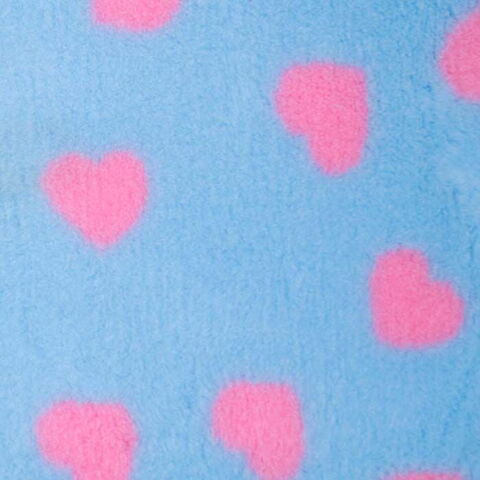 Vetbed - Lyseblå med lyserøde hjerter