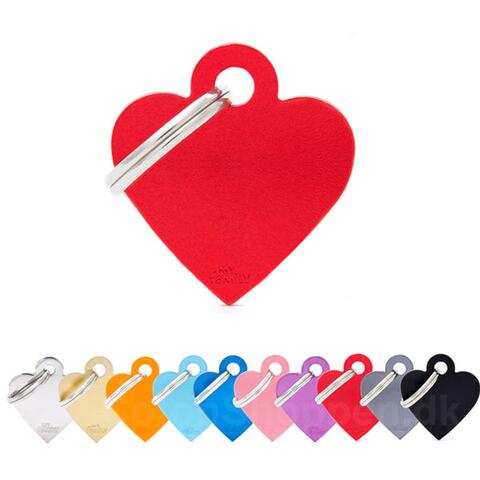 Hundetegn Hjerte i aluminium 2 cm