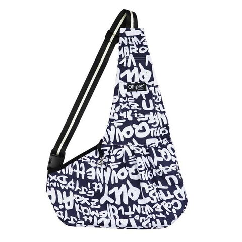 Ollipet TailUp Kænguru skuldertaske I Marineblå med skrift