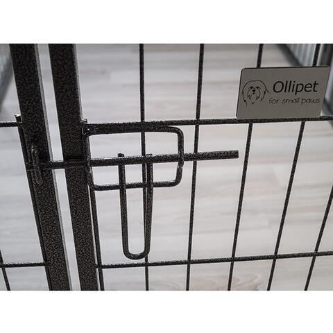 Ollipet hvalpegård i kraftig hammerlak | Med sikker "lås" på døren