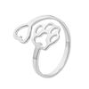 Fingerring med hjerte og pote | Sølv