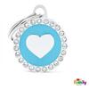 My Family GLAM hundetegn med swarovski sten - Lyseblå Hjerte