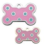 Ollipet hundetegn | Lyserød m. lyseblå prikker