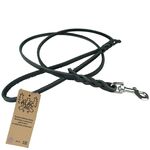 Sort læderline med flettet detalje