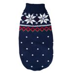 Marineblå vintersweater med snefnug