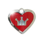 Ollipet hundetegn | Sølvhjerte m. krone