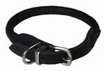 KW Rundsyet læderhalsbånd | Sort